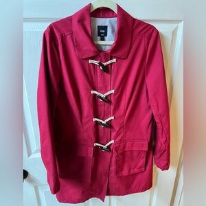 🆕 GAP Women's Vibrant Pinkish Red Toggle Jacket